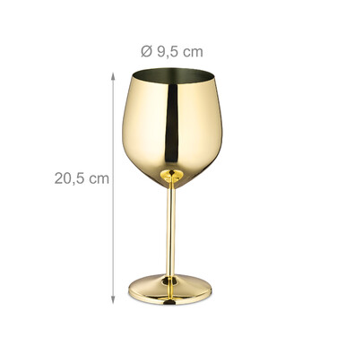 Relaxdays Weingläser Edelstahl 4er Set
