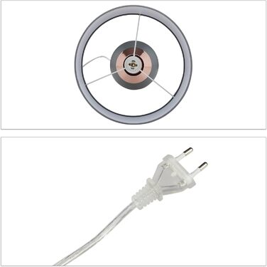 Relaxdays Nachttischlampe Touch dimmbar, 3 Stufen, E14, HxD: 48,5 x 28 cm, modern, Touch Lampe mit Schirm, (Grau/Kupfer)