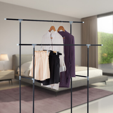 Relaxdays Doppel Kleiderständer Metall