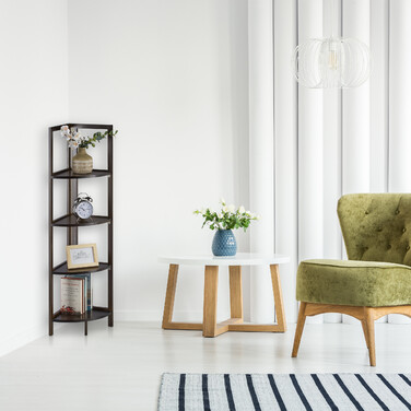 Relaxdays Bambus Eckregal mit 4 Ablagen