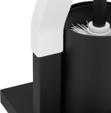 Relaxdays WC Garnitur, stehender Toilettenpapierhalter, Toilettenbürste mit Bürstenhalter, 75x18,5x18,5 cm, schwarz/weiß