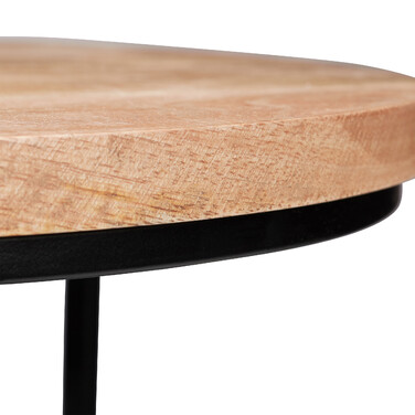 Relaxdays Beistelltisch 3er Set Mangoholz