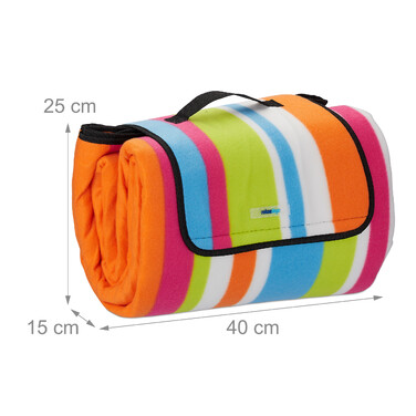 Relaxdays Picknickdecke bunte Streifen