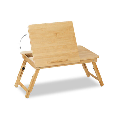 Relaxdays Klappbarer Laptoptisch aus Bambus