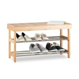 Relaxdays Bambus Schuhregal mit Sitzfläche