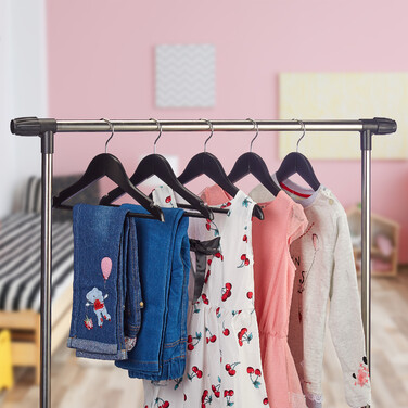 Relaxdays Kinderkleiderbügel Holz schwarz