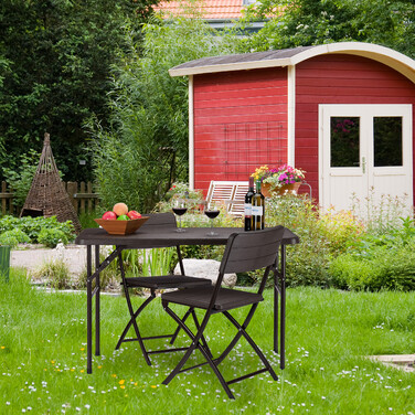 Relaxdays Eckiger Gartentisch Holzoptik