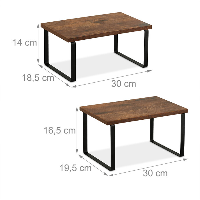 Relaxdays 2-tlg. Tischregal Set Industrial Design
