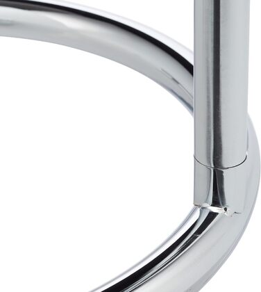 Relaxdays, Silber Kaffeetisch höhenverstellbar bis 70 cm, runder Wohnzimmertisch, verchromter Stahl, Glasplatte 46 cm Ø, Standard