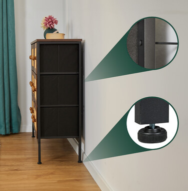 Relaxdays Kommode mit 6 Schubladen in Rattan-Optik