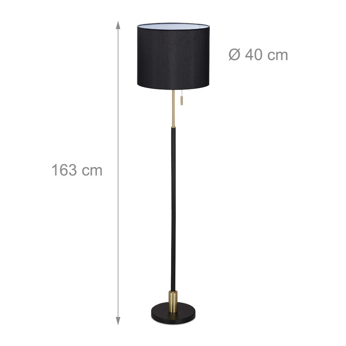 Relaxdays Stehlampe Wohnzimmer schwarz