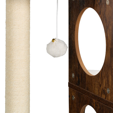Relaxdays Kratzbaum mit Katzenklo-Schrank 128 cm
