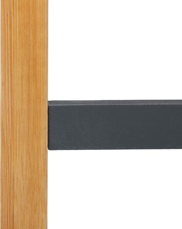 Relaxdays Handtuchständer, 3 Stangen, Ablage, 103x41x28cm, Bambus/MDF, Natur/Grau
