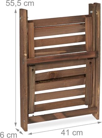 Relaxdays Blumentreppe, 2-stufig, klappbar, Holz, dunkelbraun, HBT: 51,5x41x24 cm