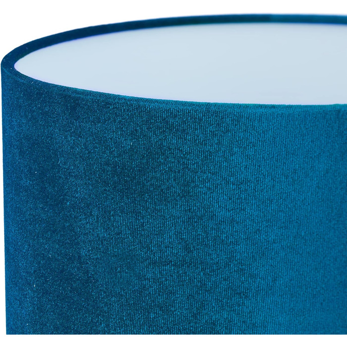 Relaxdays Tischlampe, Samt und Kristall, HxD: 47 x 26 cm, E14-Fassung, Nachttischlampe, indirekte Beleuchtung, blau