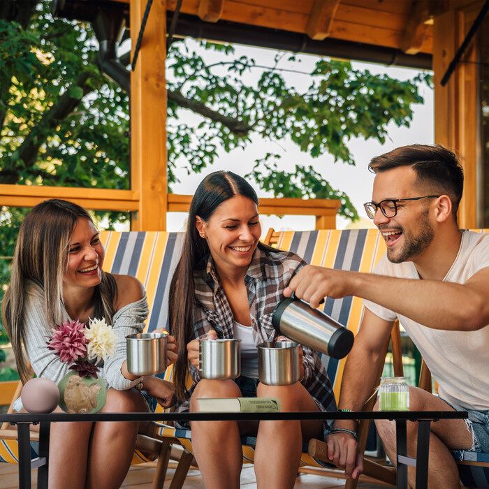 Relaxdays Gartentisch rechteckig schwarz
