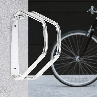 Relaxdays 4x Fahrradständer Set, Wandparker, verstellbar, HBT 32,5x9x28,5cm, Silber