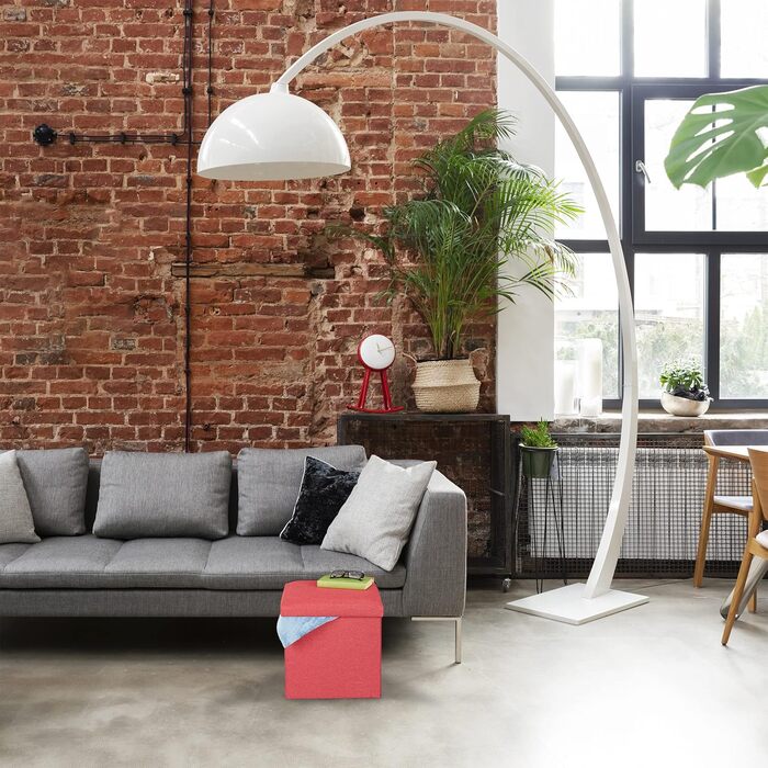 Relaxdays Sitzhocker, faltbar, gepolstert, eckig, Stoff, 37x37,5x37,5 cm, 1 Stk, Rot