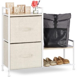 Relaxdays Regalsystem, 5 Schubladen, Metall & Holz, 77,5x83x29 cm, beige, (Design G)