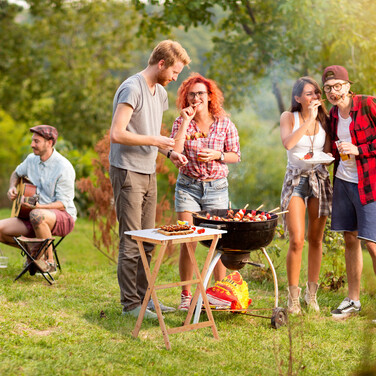 Relaxdays Weißer Klapptisch aus Bambus
