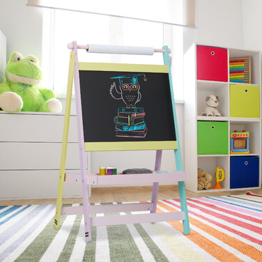 Relaxdays Kindertafel mit Papierrolle