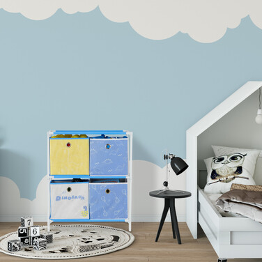 Relaxdays Kinderregal Dino mit Boxen
