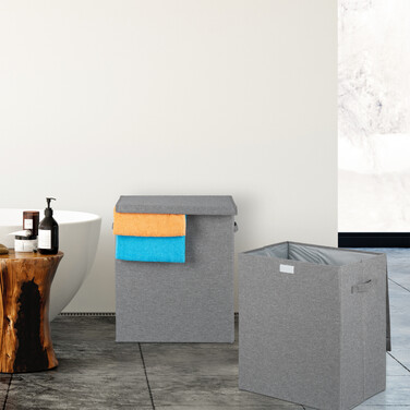 Relaxdays Wäschekorb 2er Set 61 Liter