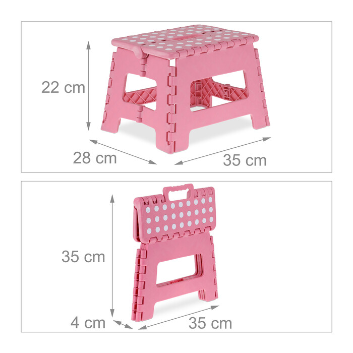 Relaxdays Klapphocker faltbar M Pink
