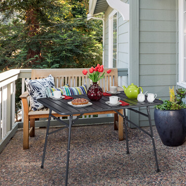 Relaxdays Gartentisch klappbar Metall