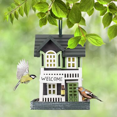 Relaxdays Vogelfutterhaus, Holz, HBT 23,5x18x18 cm