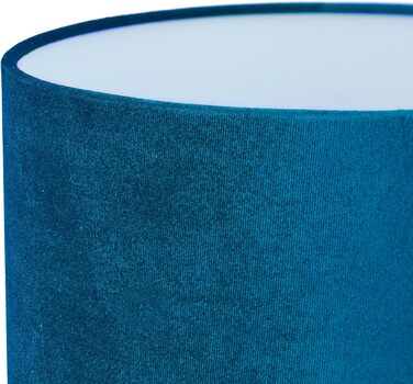 Relaxdays Tischlampe, Samt und Kristall, HxD: 47 x 26 cm, E14-Fassung, Nachttischlampe, indirekte Beleuchtung, blau