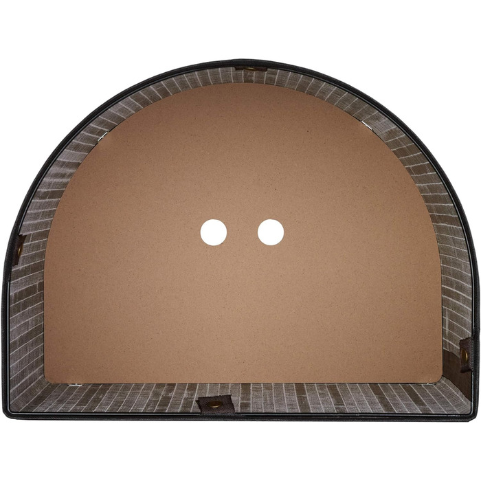 Relaxdays Wäschekorb Bambus, 30 l, faltbar, halbrund, mit Deckel, für Bad & Schlafzimmer, Schwarz