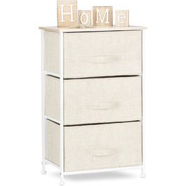 Relaxdays Regalsystem, 5 Schubladen, Metall/Holz, 77,5x83x29 cm, beige, Design A