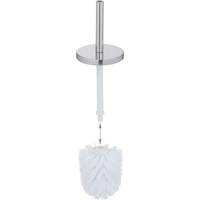 Relaxdays WC Garnitur, stehender Toilettenpapierhalter, Toilettenbürste mit Bürstenhalter, HxBxT: 72x20x17 cm, Silber
