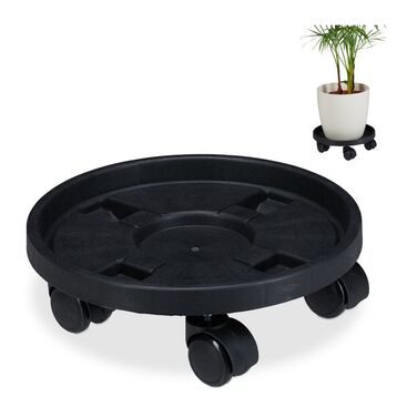 Relaxdays Pflanzenroller Kunststoff klein 2er Set