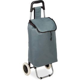Relaxdays Einkaufstrolley klappbar, Abnehmbare Tasche 28 L, Einkaufswagen mit Rollen HxBxT: 92,5 x 42 x 28 cm, (Grau)