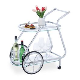Relaxdays Servierwagen aus Chrom & Glas