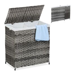 Relaxdays Wäschekorb Rattan-Optik 110 L