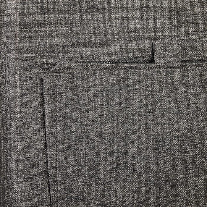 Relaxdays Faltbarer Sitzhocker, Leinen, Aufbewahrungsbox, 38x38x38 cm, Braun