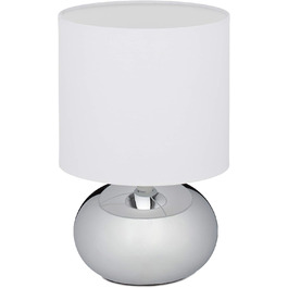 Relaxdays Touch-Nachttischlampe, dimmbar, 3 Stufen, E14, 28x18 cm, silber