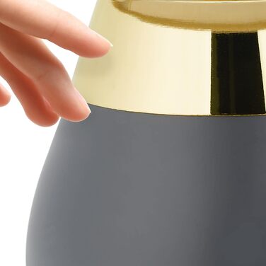 Relaxdays Nachttischlampe Touch dimmbar, moderne Touch Lampe, 3 Stufen, E14, Tischlampe, HxD: 32,5 x 18 cm, grau- (Gold)