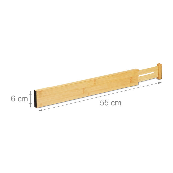 Relaxdays Schubladentrenner Bambus 4er Set