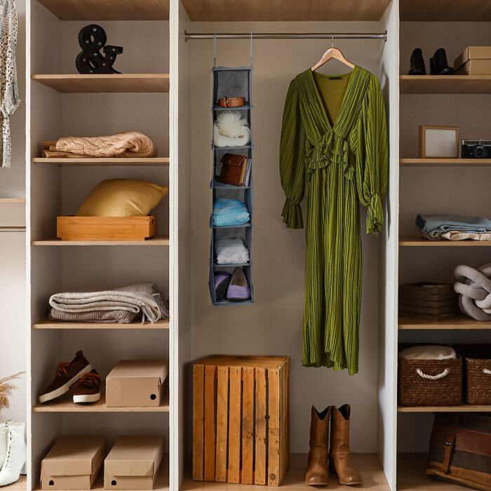 Relaxdays Kleiderschrank Hängeregal mit 6 Fächern