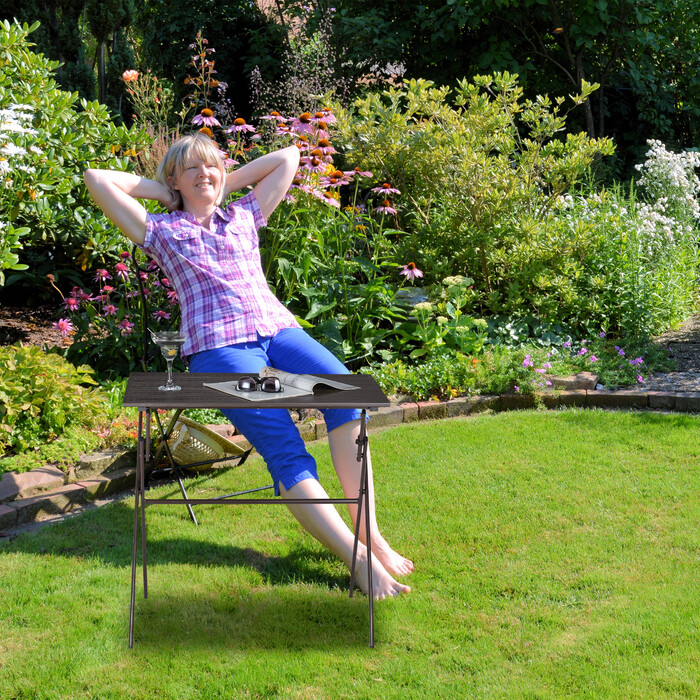 Relaxdays Klappbarer Gartentisch Holz-Optik