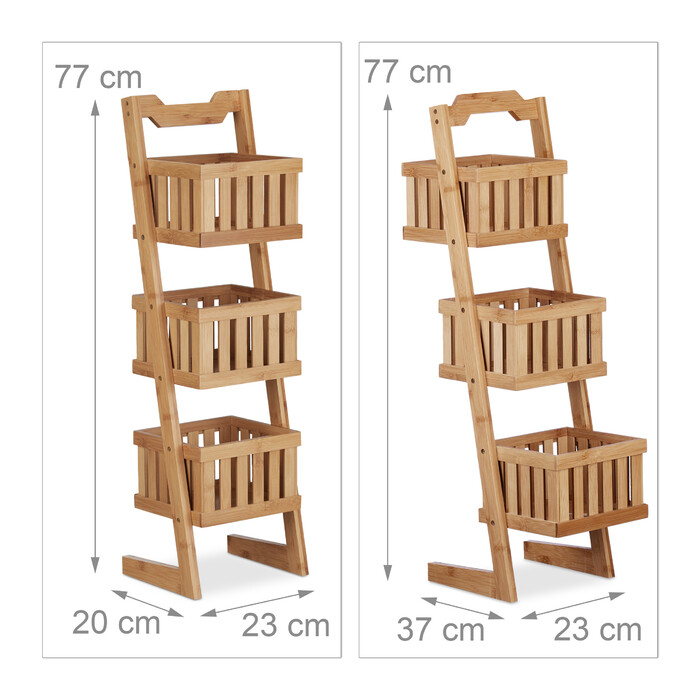 Relaxdays Badregal Bambus 3 Körbe