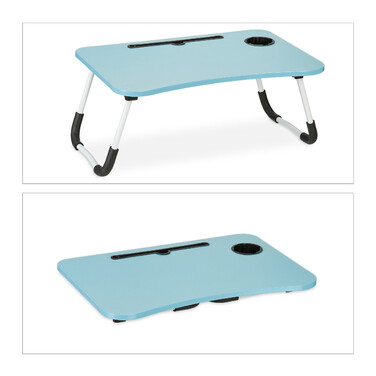 Relaxdays Laptoptisch mit Tablet- & Getränkehalter