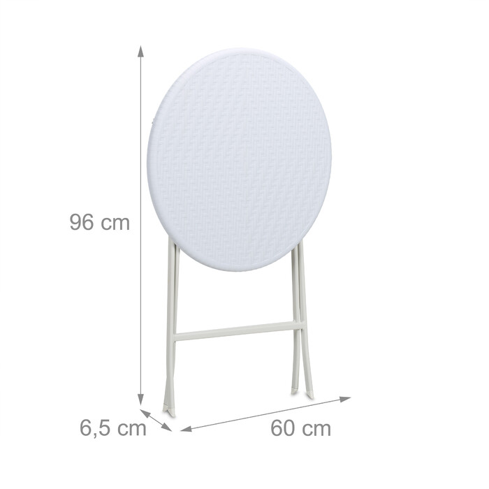 Relaxdays Runder Gartentisch in Rattan-Optik