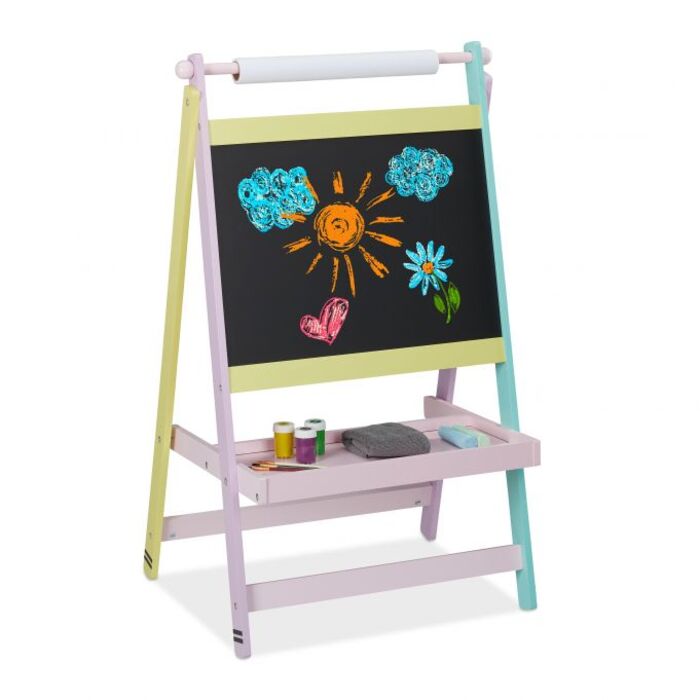 Relaxdays Kindertafel mit Papierrolle