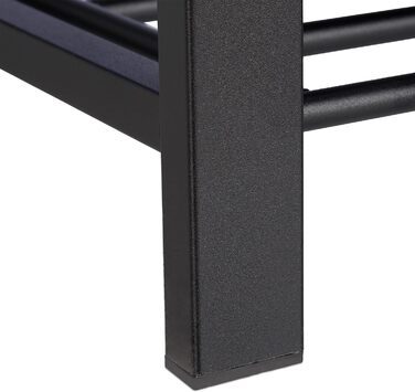 Relaxdays Schuhbank, Sitzpolster, offen, 2 Ebenen, Metall, HBT: 50x81x32cm, braun