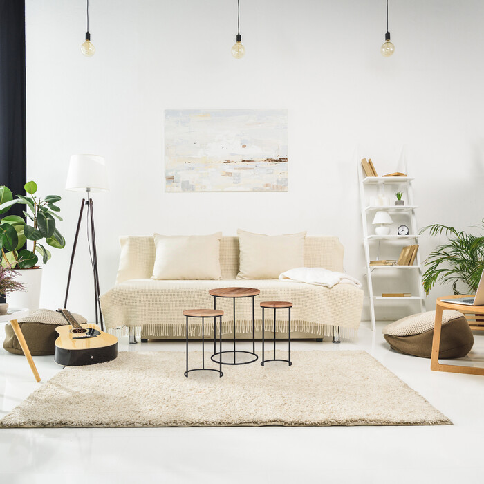 Relaxdays Beistelltisch 3er Set Mangoholz